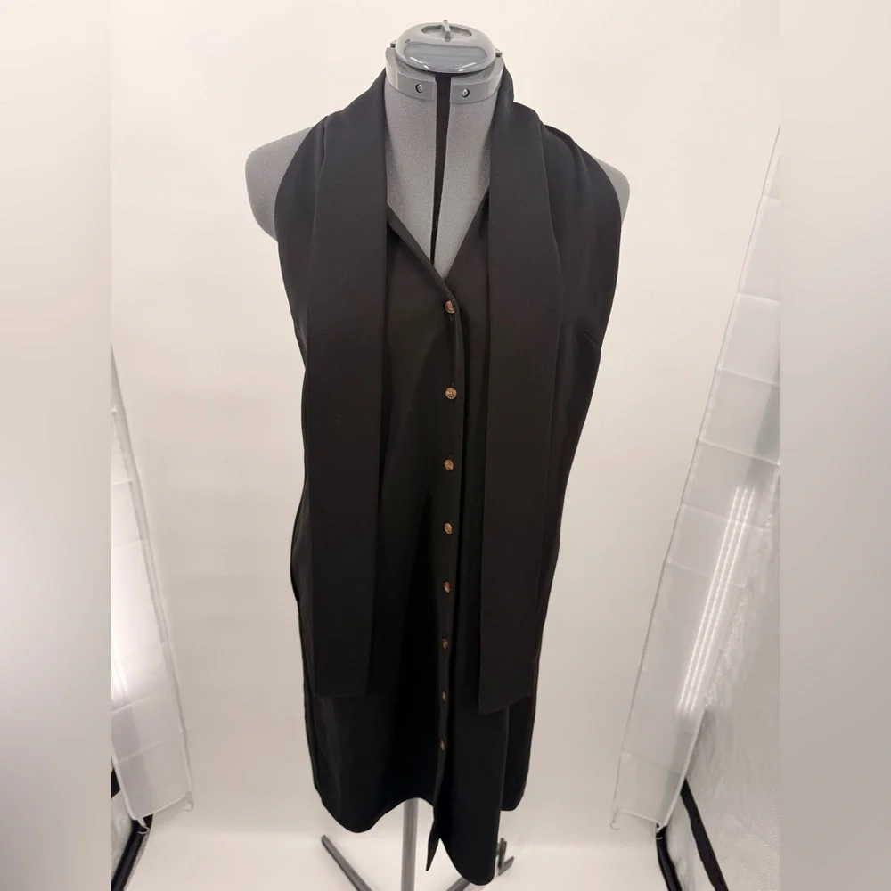 Lafayette 148 New York Chic Black Sleeveless Dress Size S NWT